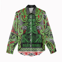 Aotearoa Iwi Ngati Maru Hauraki Women Casual Shirt Maori Wharenui House Tribal Pattern