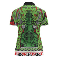 Aotearoa Iwi Ngati Maru Hauraki Women Polo Shirt Maori Wharenui House Tribal Pattern