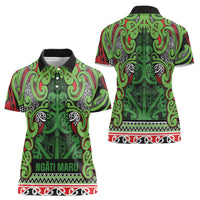 Aotearoa Iwi Ngati Maru Hauraki Women Polo Shirt Maori Wharenui House Tribal Pattern