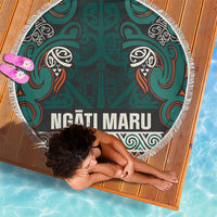 Aotearoa Iwi Ngāti Maru Taranaki Beach Blanket Maori Wharenui House Tribal Pattern