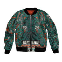 Aotearoa Iwi Ngāti Maru Taranaki Bomber Jacket Maori Wharenui House Tribal Pattern