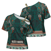 Aotearoa Iwi Ngāti Maru Taranaki Cross Shoulder Shirt Maori Wharenui House Tribal Pattern