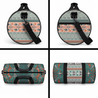 Aotearoa Iwi Ngāti Maru Taranaki Duffle Bag Maori Wharenui House Tribal Pattern