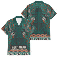 Aotearoa Iwi Ngāti Maru Taranaki Family Matching Long Sleeve Bodycon Dress and Hawaiian Shirt Maori Wharenui House Tribal Pattern