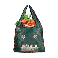 Aotearoa Iwi Ngāti Maru Taranaki Grocery Bag Maori Wharenui House Tribal Pattern
