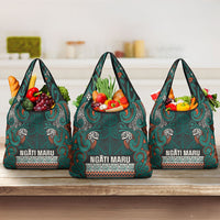 Aotearoa Iwi Ngāti Maru Taranaki Grocery Bag Maori Wharenui House Tribal Pattern