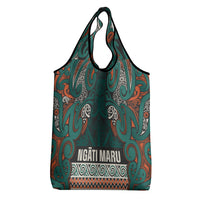 Aotearoa Iwi Ngāti Maru Taranaki Grocery Bag Maori Wharenui House Tribal Pattern