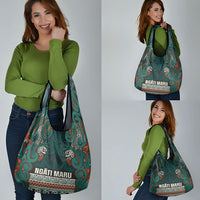 Aotearoa Iwi Ngāti Maru Taranaki Grocery Bag Maori Wharenui House Tribal Pattern
