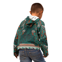 Aotearoa Iwi Ngāti Maru Taranaki Kid Hoodie Maori Wharenui House Tribal Pattern
