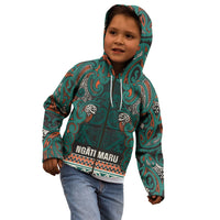 Aotearoa Iwi Ngāti Maru Taranaki Kid Hoodie Maori Wharenui House Tribal Pattern