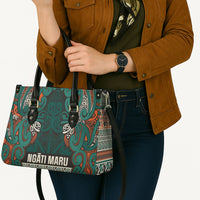 Aotearoa Iwi Ngāti Maru Taranaki Leather Bag Maori Wharenui House Tribal Pattern