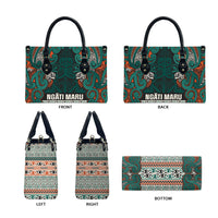 Aotearoa Iwi Ngāti Maru Taranaki Leather Bag Maori Wharenui House Tribal Pattern