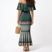 Aotearoa Iwi Ngāti Maru Taranaki Mermaid Dress Maori Wharenui House Tribal Pattern