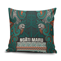 Aotearoa Iwi Ngāti Maru Taranaki Pillow Cover Maori Wharenui House Tribal Pattern