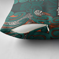 Aotearoa Iwi Ngāti Maru Taranaki Pillow Cover Maori Wharenui House Tribal Pattern