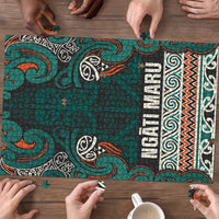 Aotearoa Iwi Ngāti Maru Taranaki Puzzle Maori Wharenui House Tribal Pattern