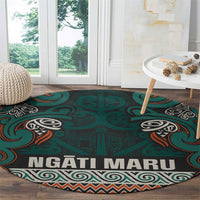 Aotearoa Iwi Ngāti Maru Taranaki Round Carpet Maori Wharenui House Tribal Pattern