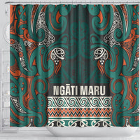 Aotearoa Iwi Ngāti Maru Taranaki Shower Curtain Maori Wharenui House Tribal Pattern