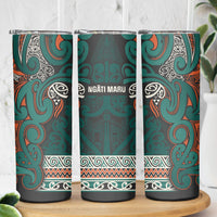 Aotearoa Iwi Ngāti Maru Taranaki Skinny Tumbler Maori Wharenui House Tribal Pattern