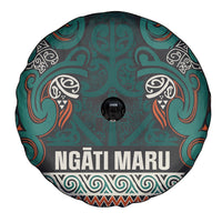 Aotearoa Iwi Ngāti Maru Taranaki Spare Tire Cover Maori Wharenui House Tribal Pattern