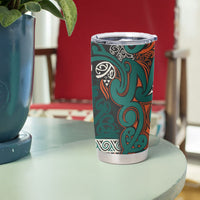 Aotearoa Iwi Ngāti Maru Taranaki Tumbler Cup Maori Wharenui House Tribal Pattern