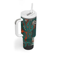 Aotearoa Iwi Ngāti Maru Taranaki Tumbler With Handle Maori Wharenui House Tribal Pattern