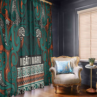 Aotearoa Iwi Ngāti Maru Taranaki Window Curtain Maori Wharenui House Tribal Pattern