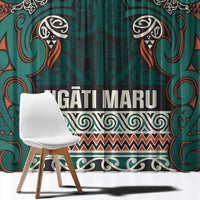 Aotearoa Iwi Ngāti Maru Taranaki Window Curtain Maori Wharenui House Tribal Pattern
