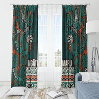 Aotearoa Iwi Ngāti Maru Taranaki Window Curtain Maori Wharenui House Tribal Pattern