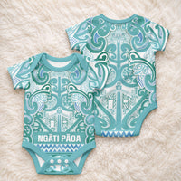 Aotearoa Iwi Ngati Paoa Baby Onesie Maori Wharenui House Tribal Pattern