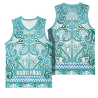 Aotearoa Iwi Ngati Paoa Basketball Jersey Maori Wharenui House Tribal Pattern