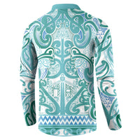 Aotearoa Iwi Ngati Paoa Button Sweatshirt Maori Wharenui House Tribal Pattern