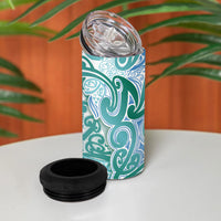 Aotearoa Iwi Ngati Paoa 4 in 1 Can Cooler Tumbler Maori Wharenui House Tribal Pattern