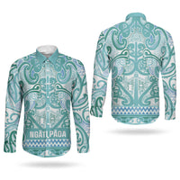 Aotearoa Iwi Ngati Paoa Couples Matching Off Shoulder Short Dress and Long Sleeve Button Shirt Maori Wharenui House Tribal Pattern