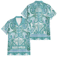 Aotearoa Iwi Ngati Paoa Family Matching Off Shoulder Maxi Dress and Hawaiian Shirt Maori Wharenui House Tribal Pattern