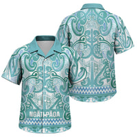 Aotearoa Iwi Ngati Paoa Family Matching Off Shoulder Maxi Dress and Hawaiian Shirt Maori Wharenui House Tribal Pattern