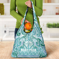 Aotearoa Iwi Ngati Paoa Grocery Bag Maori Wharenui House Tribal Pattern