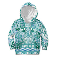 Aotearoa Iwi Ngati Paoa Kid Hoodie Maori Wharenui House Tribal Pattern