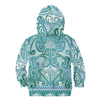 Aotearoa Iwi Ngati Paoa Kid Hoodie Maori Wharenui House Tribal Pattern