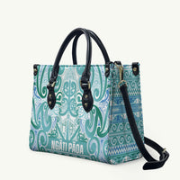 Aotearoa Iwi Ngati Paoa Leather Bag Maori Wharenui House Tribal Pattern