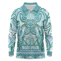 Aotearoa Iwi Ngati Paoa Long Sleeve Polo Shirt Maori Wharenui House Tribal Pattern