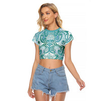 Aotearoa Iwi Ngati Paoa Raglan Cropped T Shirt Maori Wharenui House Tribal Pattern