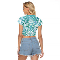 Aotearoa Iwi Ngati Paoa Raglan Cropped T Shirt Maori Wharenui House Tribal Pattern