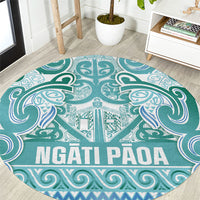 Aotearoa Iwi Ngati Paoa Round Carpet Maori Wharenui House Tribal Pattern