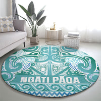 Aotearoa Iwi Ngati Paoa Round Carpet Maori Wharenui House Tribal Pattern