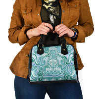 Aotearoa Iwi Ngati Paoa Shoulder Handbag Maori Wharenui House Tribal Pattern
