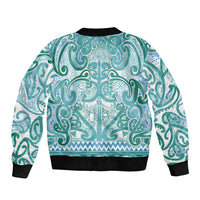 Aotearoa Iwi Ngati Paoa Sleeve Zip Bomber Jacket Maori Wharenui House Tribal Pattern