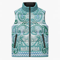 Aotearoa Iwi Ngati Paoa Sleeveless Puffer Jacket Maori Wharenui House Tribal Pattern