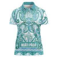 Aotearoa Iwi Ngati Paoa Women Polo Shirt Maori Wharenui House Tribal Pattern
