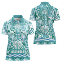 Aotearoa Iwi Ngati Paoa Women Polo Shirt Maori Wharenui House Tribal Pattern
